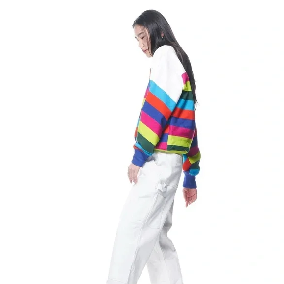THE KIT JJ Sweatshirt | Confetti Stripe—FABULOUS Fabric and Colors—BEACH—Day—New - Picture 3 of 9